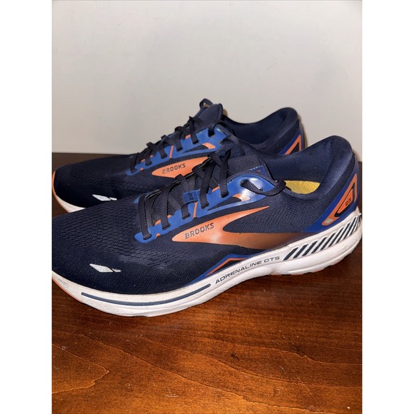 NEW Brooks Adrenaline GTS 23 Running‎ Shoe Peacoat/ Orange/ Blue, Men's 13 - Picture 1 of 9